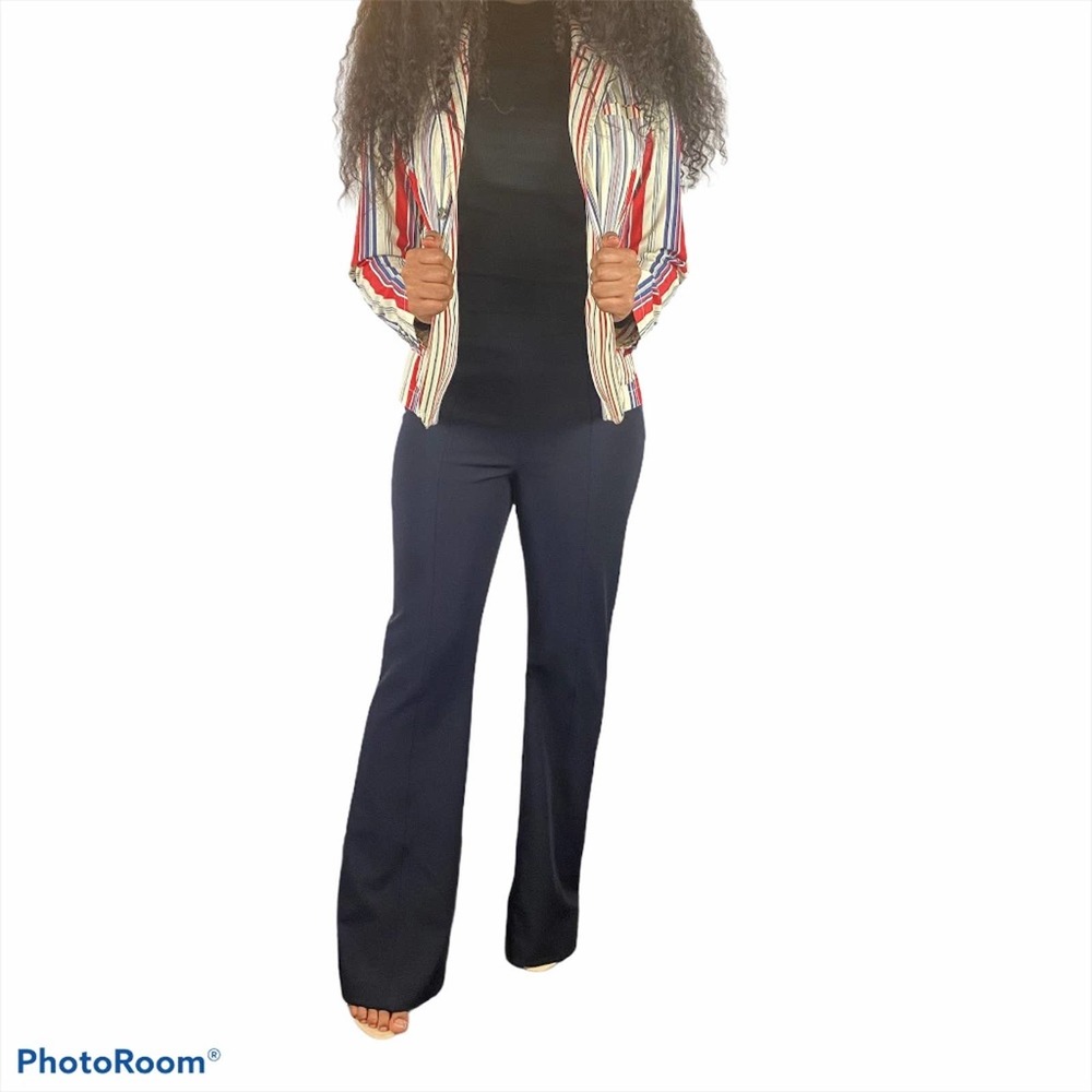 Tommy Hilfiger Striped Open Front Blazer Petite Multicolor